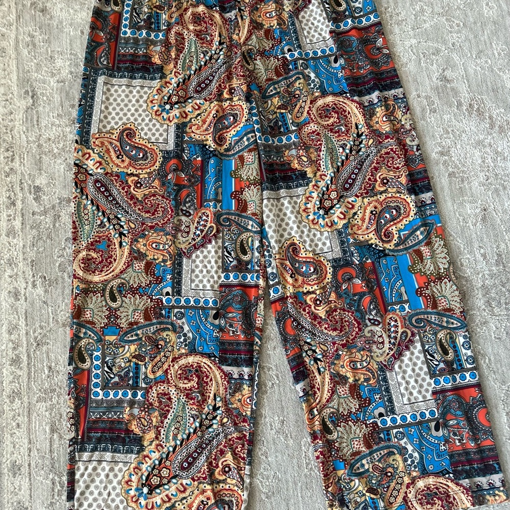 NWOT CSC Studio Womens Pull On Pant Sz P1X High Rise Wide Leg Elastic Waist Chic